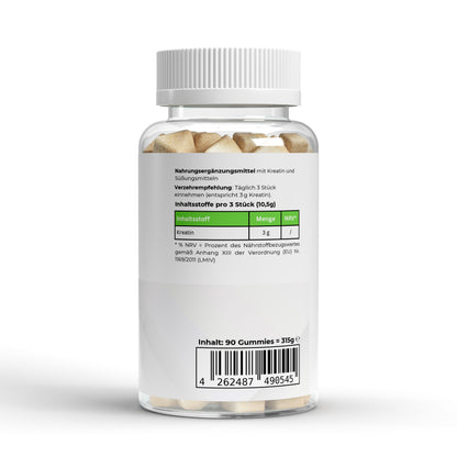 Firelax Kreatin Gummies Rückseite mit Barcode 90 Stk Supplement
