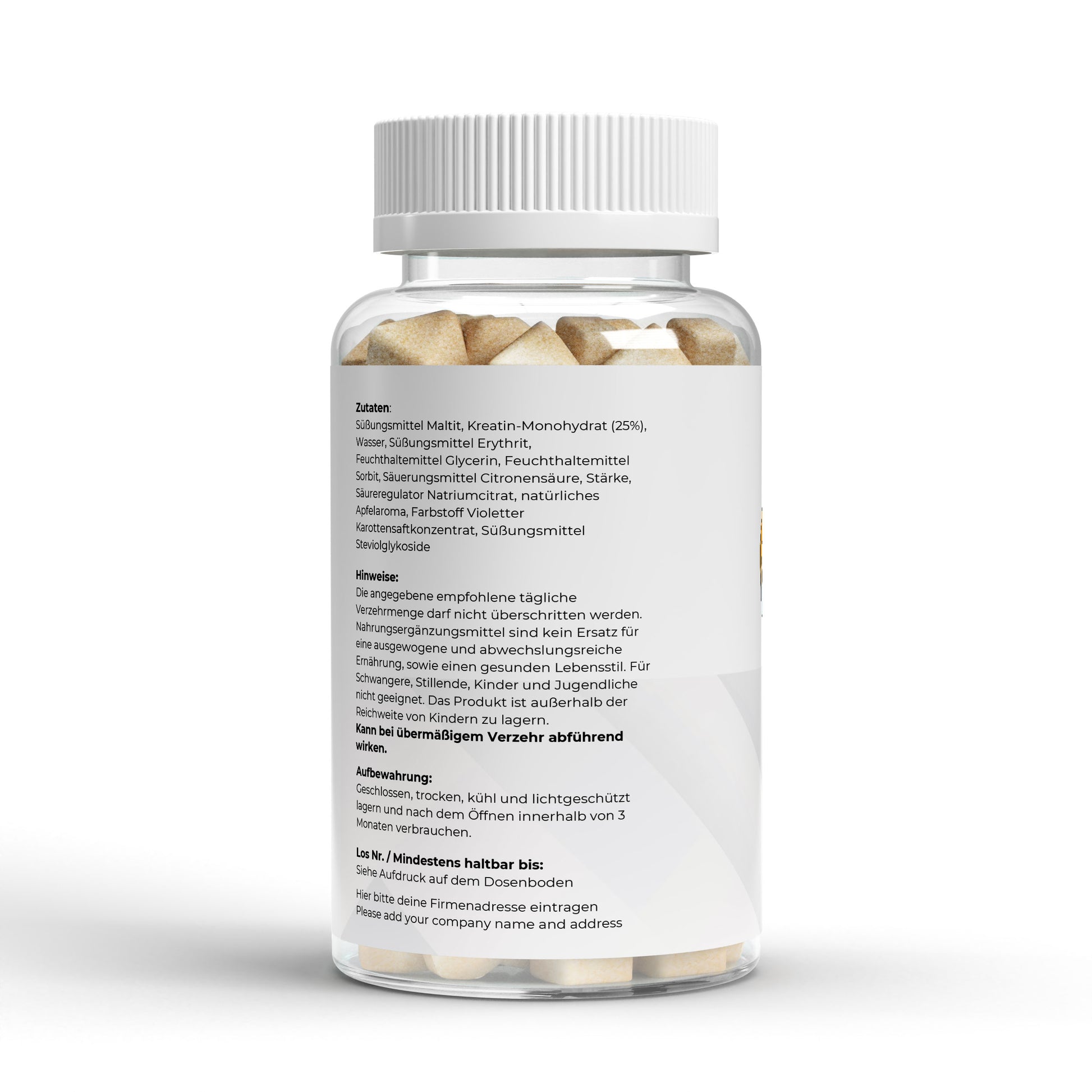Firelax Kreatin Gummies Inhaltsstoffe Nährwerte Supplement 90 Stück Dose