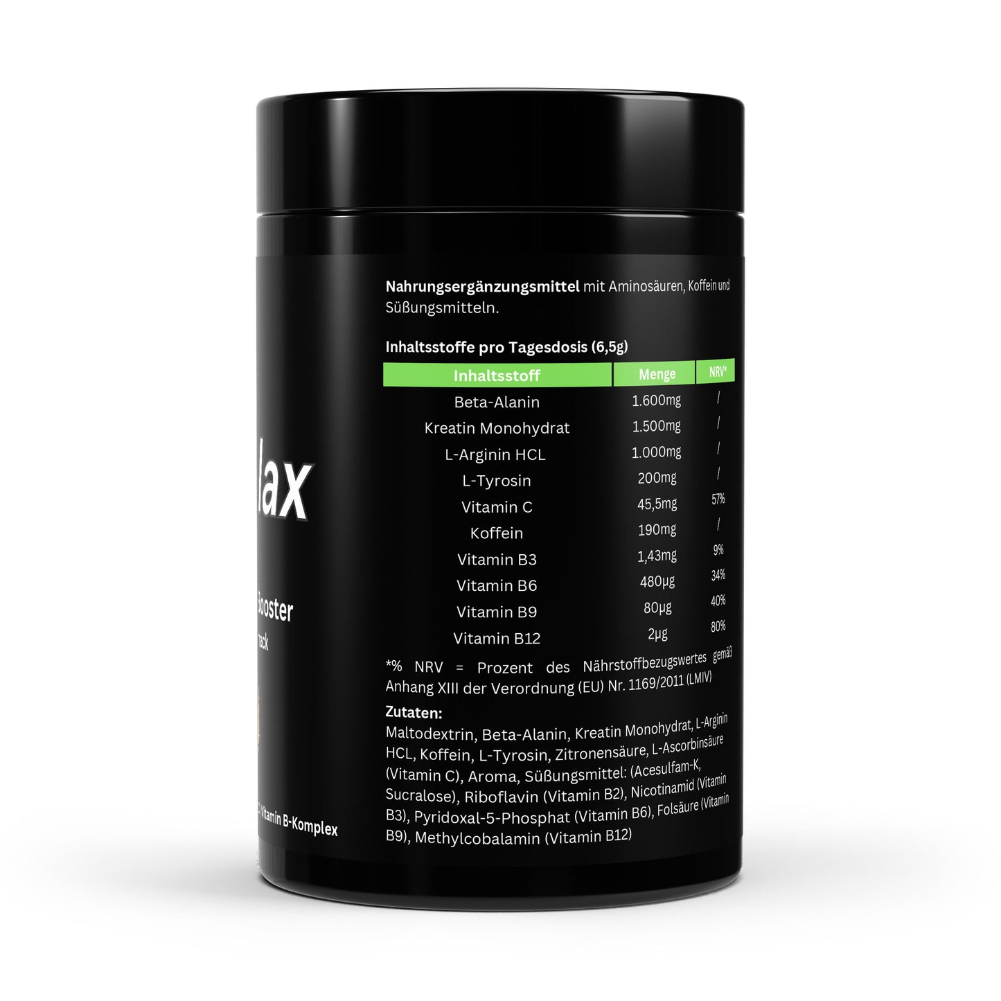 Firelax Pre Workout Booster Apfel Inhaltsstoffe Nährwerte Supplement 520g