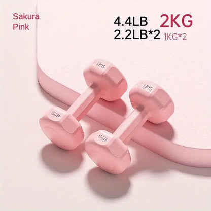 1 Pair 2.0KG Fixed Dumbbell Set - Pink-1