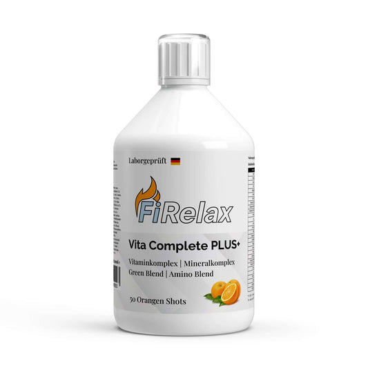 Firelax Vita Complete Plus Shots Fresh Orange vegan 500ml Flasche Supplement
