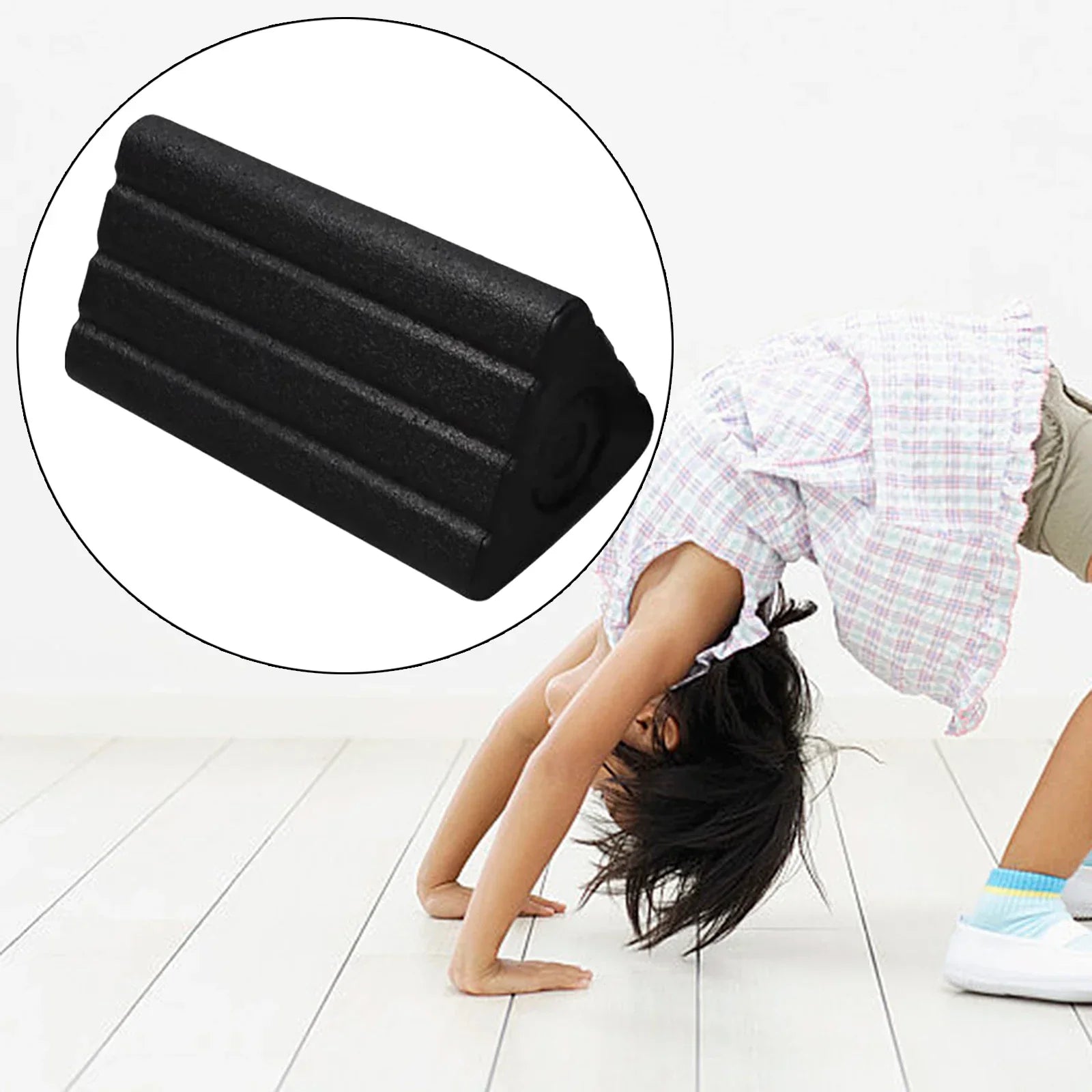 Yoga Block & Massage Roller Density Foam (Black)-3