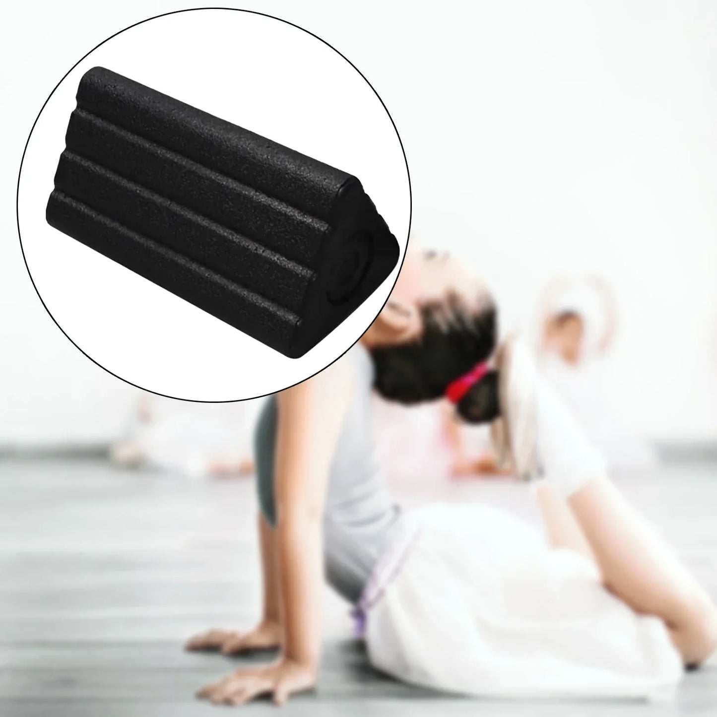 Yoga Block & Massage Roller Density Foam (Black)-2