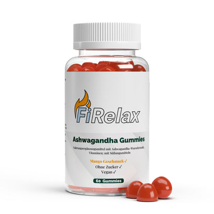 Ashwagandha Gummies mit Vitamin B6 60 Stück Dose Supplement von Firelax