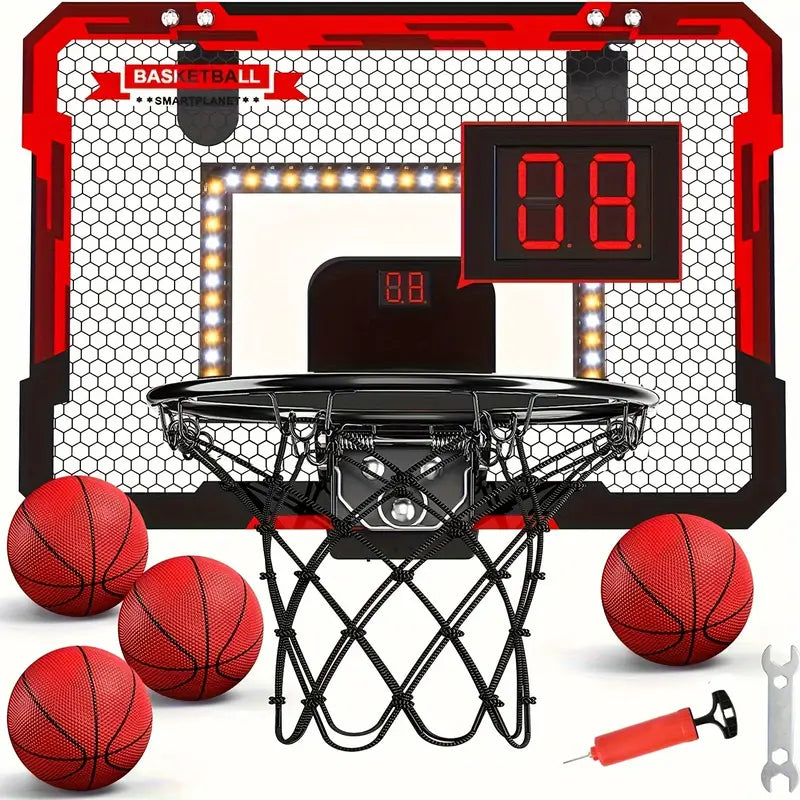 Glow Hoops: Interactive LED Basketball Hoop Set for Kids-0