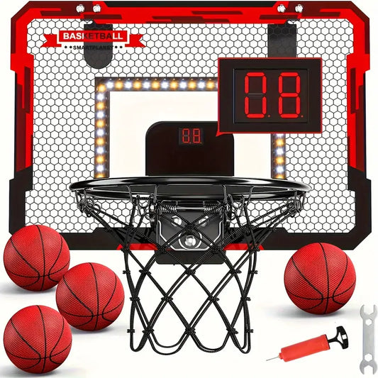 Glow Hoops: Interactive LED Basketball Hoop Set for Kids-0