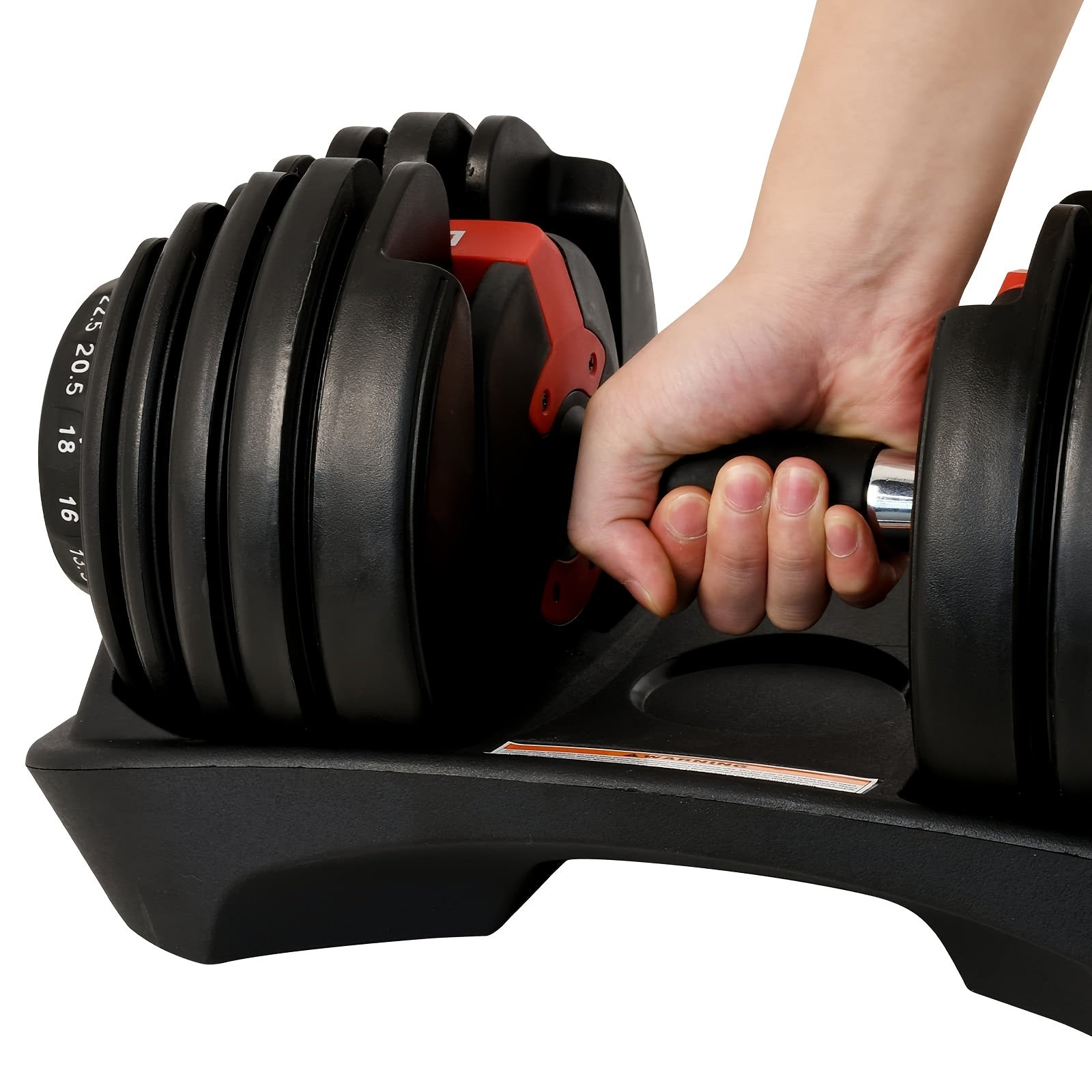 Adjustable Dumbbell 24KG with Anti-Slip Metal Handle(Black)-1