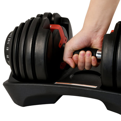 Adjustable Dumbbell 24KG with Anti-Slip Metal Handle(Black)-1