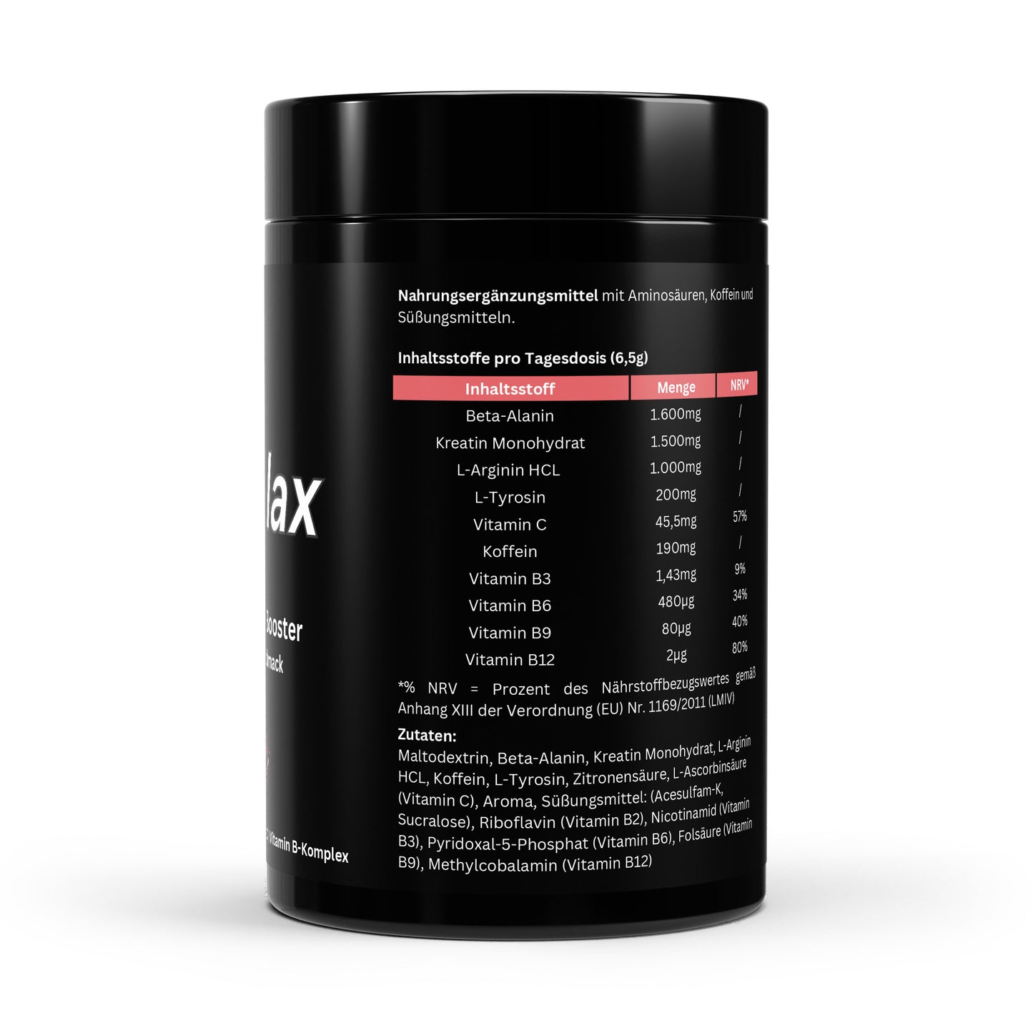 Firelax Pre Workout Booster Himbeere Inhaltsstoffe Nährwerte Supplement 520g