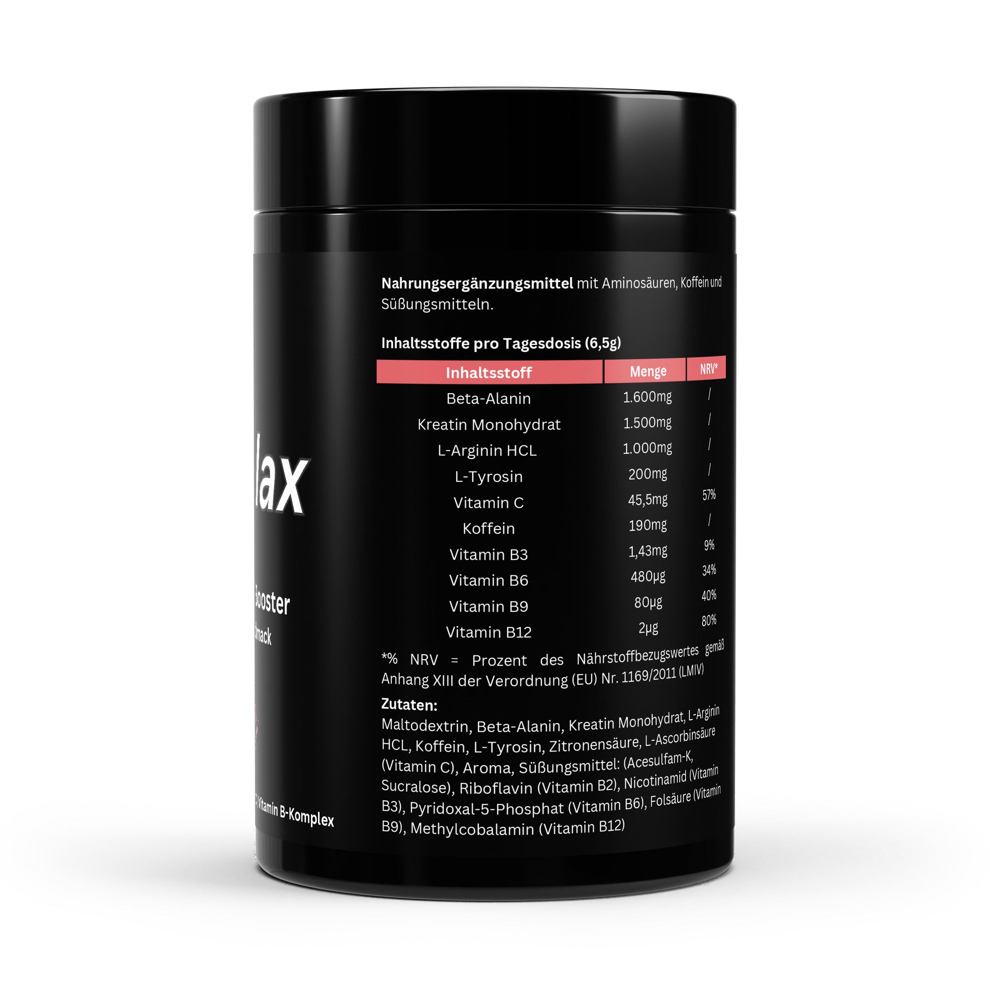 Firelax Pre Workout Booster Himbeere Inhaltsstoffe Nährwerte Supplement 520g