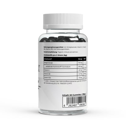 Firelax Shilajit Gummies Rückseite mit Barcode 60 Stk Supplement