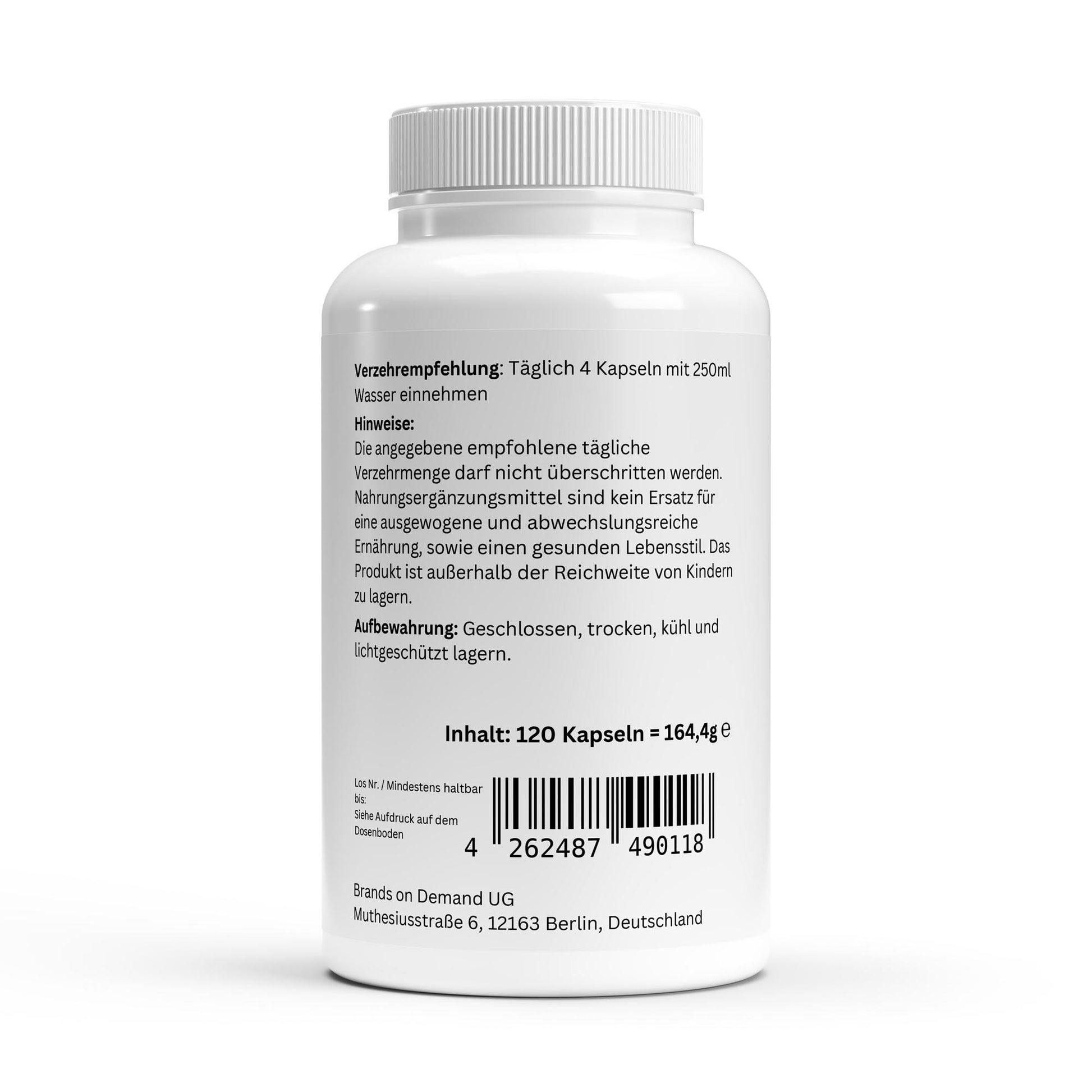 Firelax Omega 3 Triglyceride Rückseite mit Barcode 120 Softgels Supplement