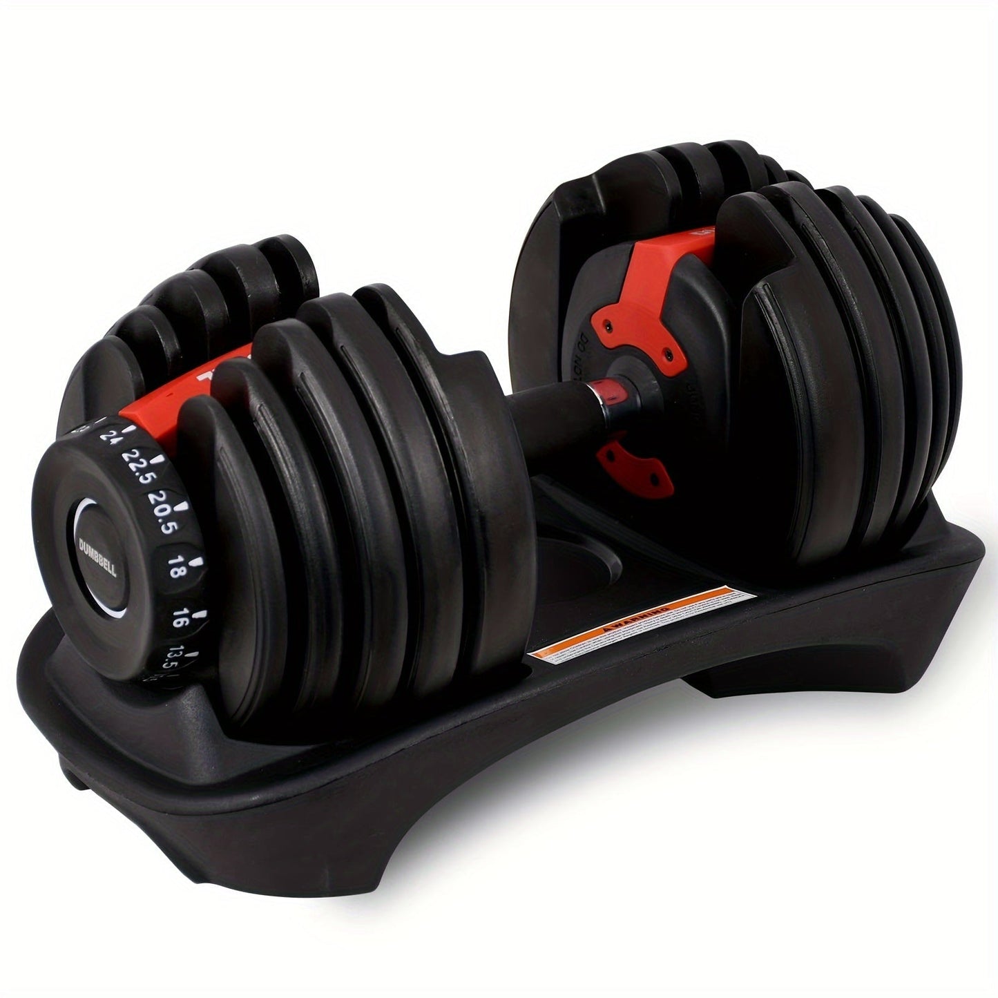 Adjustable Dumbbell 24KG with Anti-Slip Metal Handle(Black)-0
