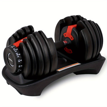 Adjustable Dumbbell 24KG with Anti-Slip Metal Handle(Black)-0