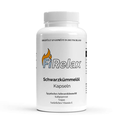 Firelax Ägyptisches Schwarzkümmelöl 240 vegane Softgels Dose Supplement
