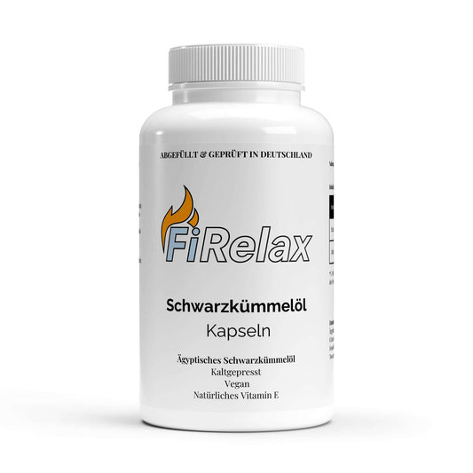 Firelax Ägyptisches Schwarzkümmelöl 240 vegane Softgels Dose Supplement
