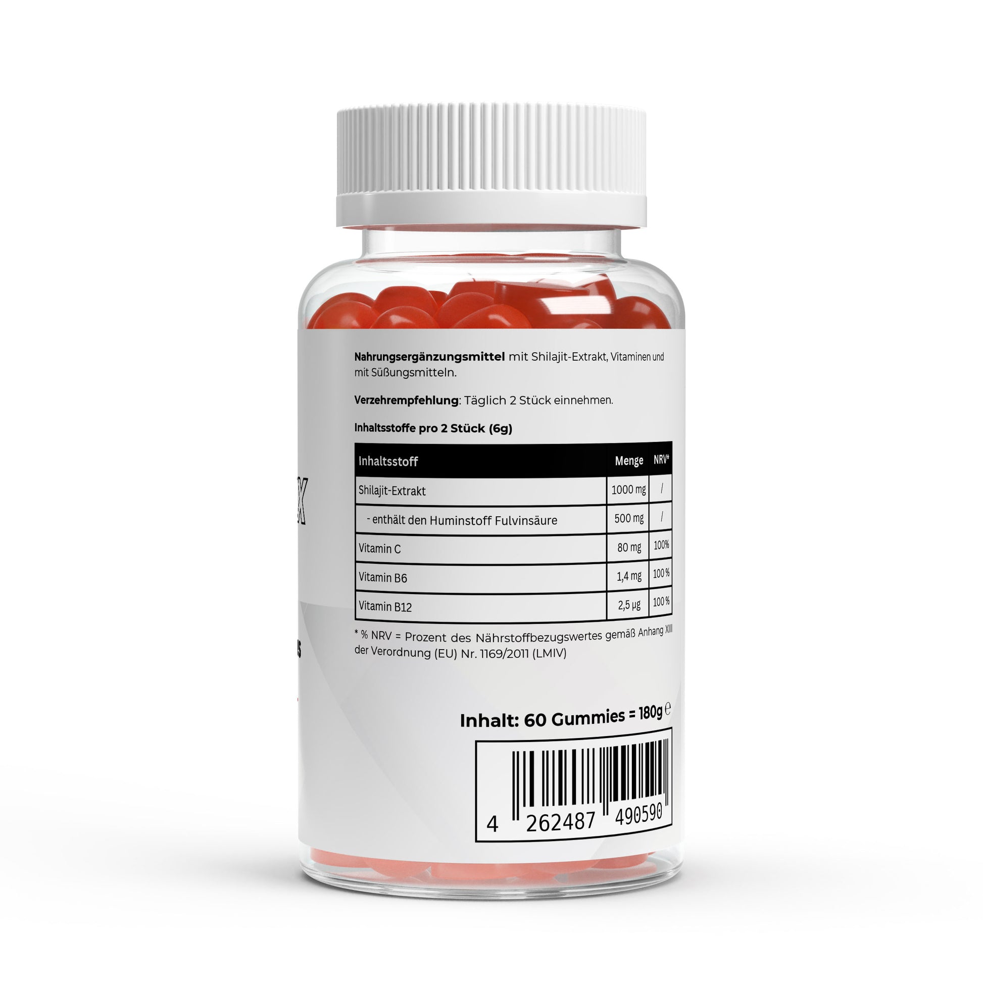 Firelax Shilajit Gummies Rückseite mit Barcode 1000mg Supplement 60 Stk