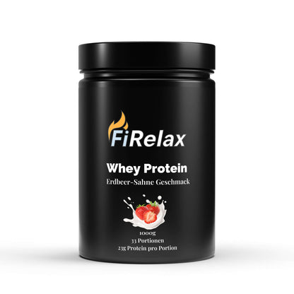 Firelax Premium Whey Protein Erdbeere Geschmack 1000g Beutel Eiweißpulver