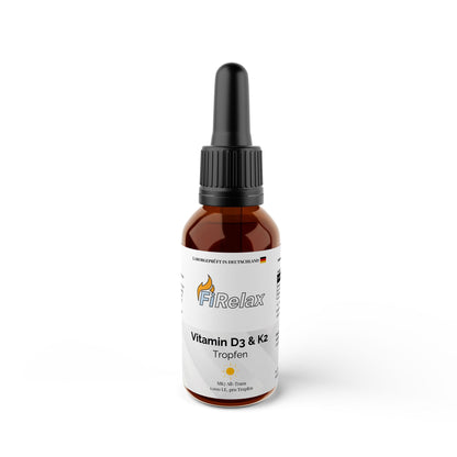 Firelax Vitamin D3 K2 Tropfen 1700 Portionen 1000 IE 50ml Flasche Supplement