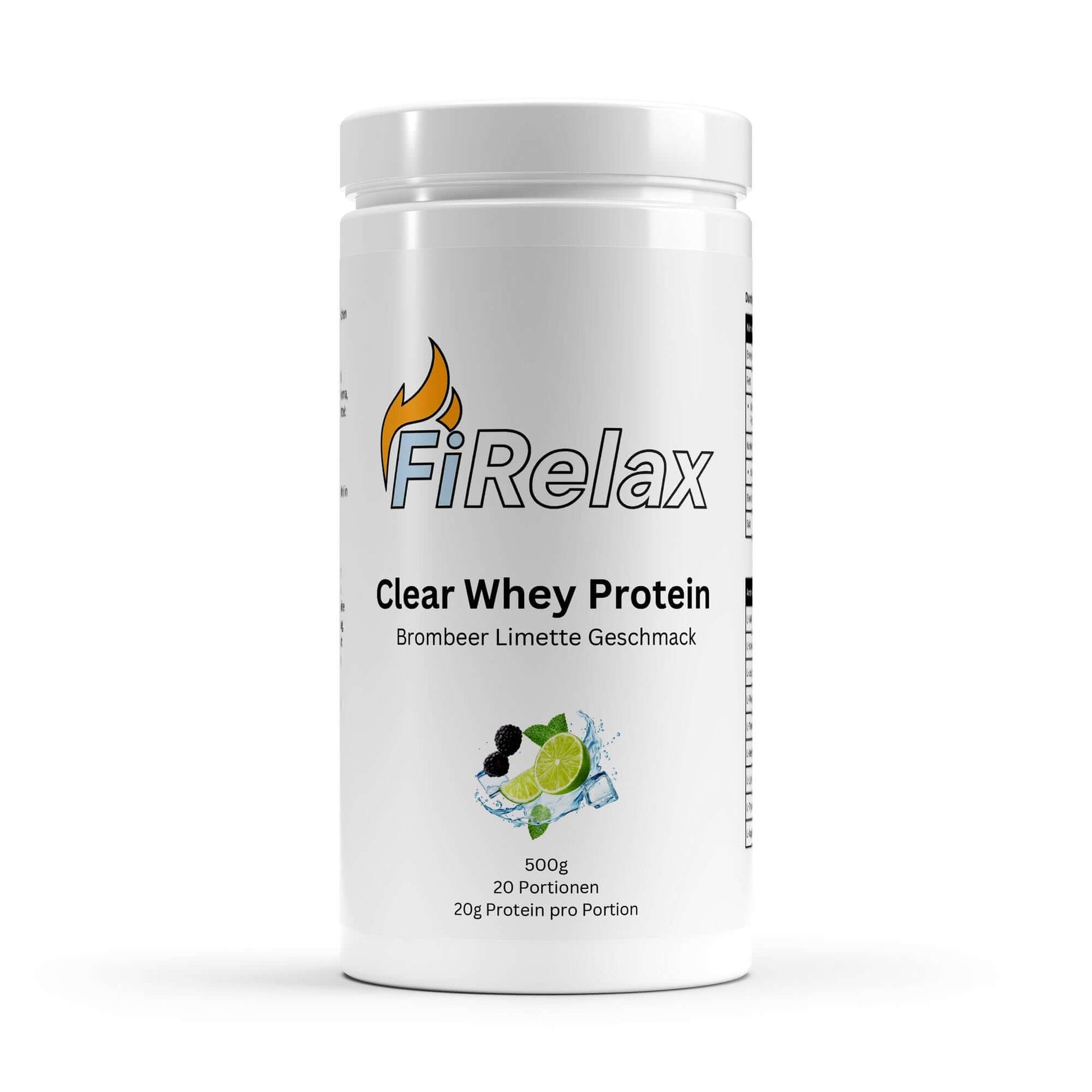 Firelax Clear Whey Protein Brombeere Limette 500g Beutel Eiweißpulver