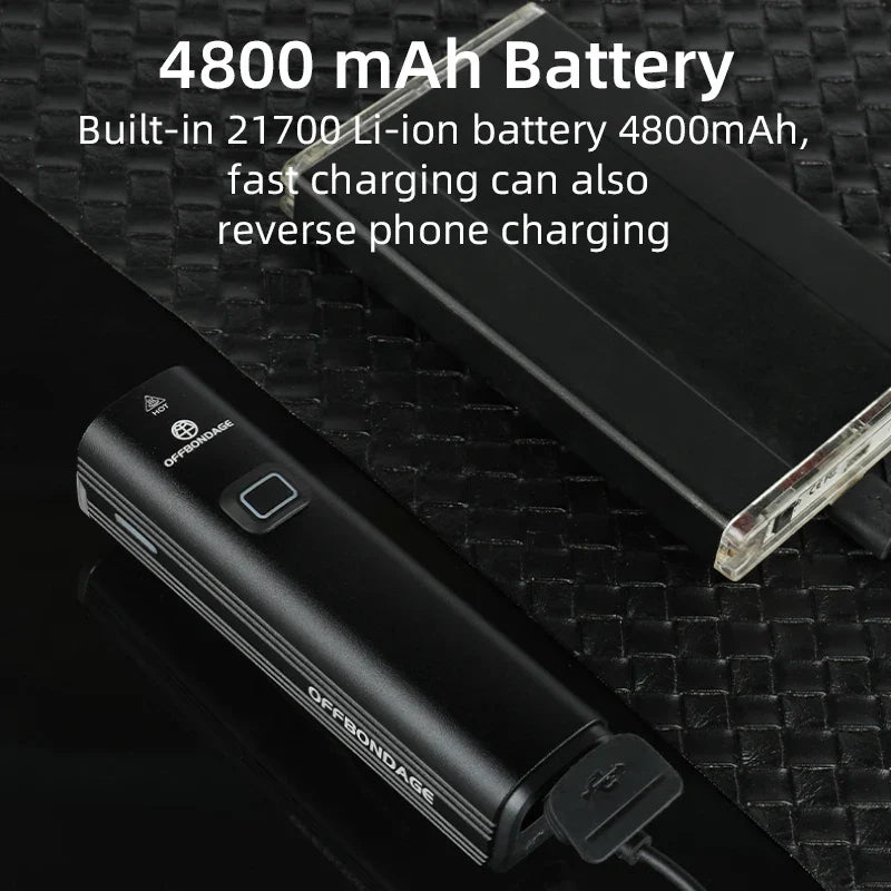 1000 Lumen USB Rechargeable Bike Front Light 4800mAh Black-4