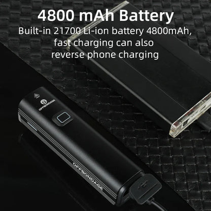 1000 Lumen USB Rechargeable Bike Front Light 4800mAh Black-4