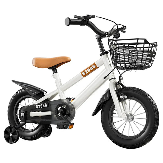 Kids Bike Bicycle for Girls Ages 3-7 Years with Training Wheels Basket Kids Bicycle-0