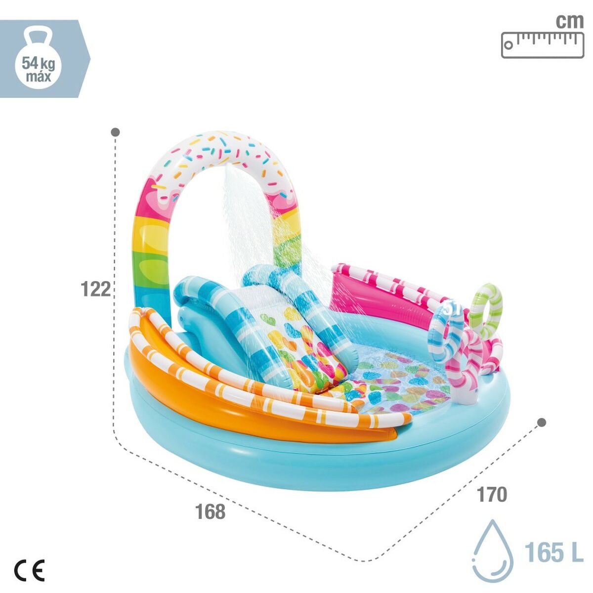Inflatable Paddling Pool for Children Intex Sweets 165 L 170 x 122 x 168 cm (2 Units)-3