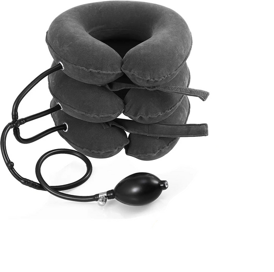 Inflatable Cervical Neck Traction Device Pain Relief Posture Alignment Grey-0