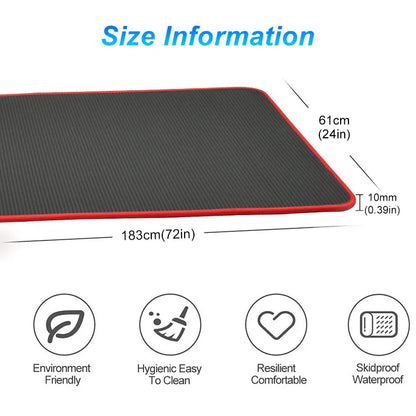 10MM Extra Thick Non-Slip NRB Yoga Mat 183x61cm Black-4