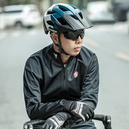 Breathable Shockproof Cycling Safety Helmet Blue White-2