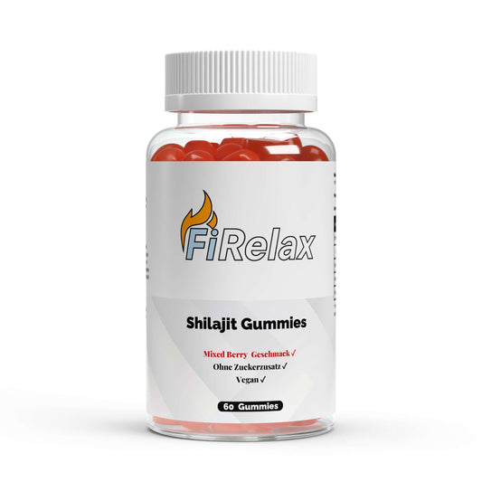 Firelax Shilajit Gummies 1000mg mit Vitamin C B6 B12 60 Stück Dose
