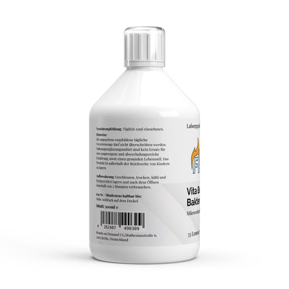 Firelax Vita Balance Plus Shots Rückseite mit Barcode 500ml Supplement