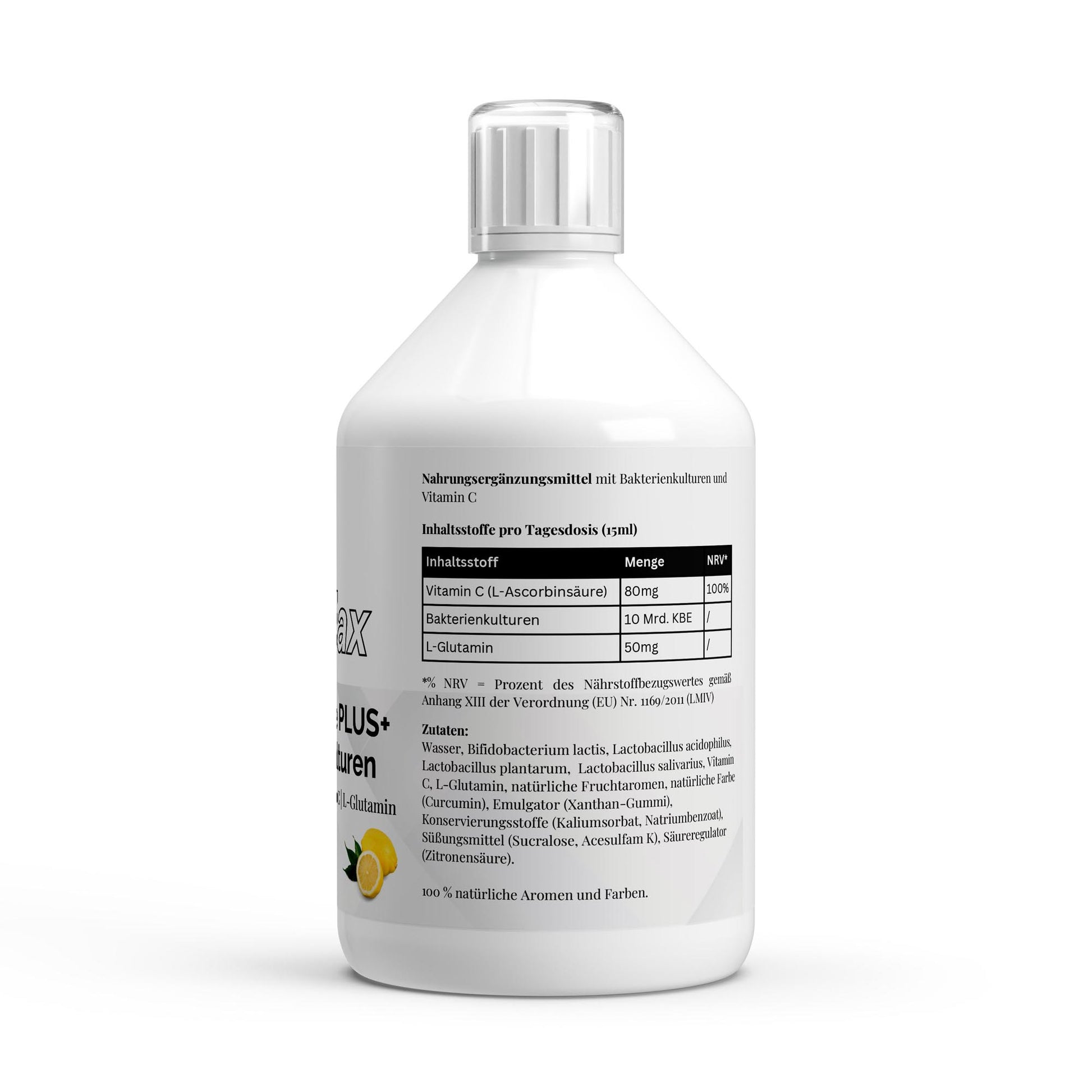 Firelax Vita Balance Plus Shots Inhaltsstoffe Nährwerte Lemon Bakterienkulturen 500ml