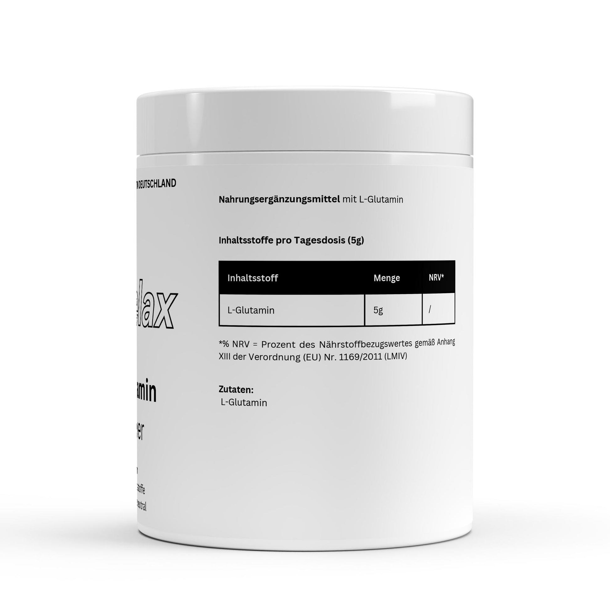 Firelax L Glutamin Pulver Inhaltsstoffe Nährwerte Supplement 500g Beutel