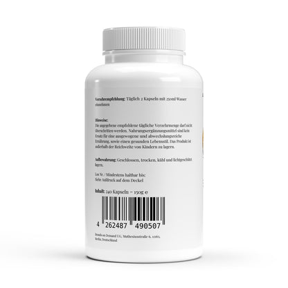 Firelax Ägyptisches Schwarzkümmelöl Rückseite mit Barcode 240 Softgels Supplement