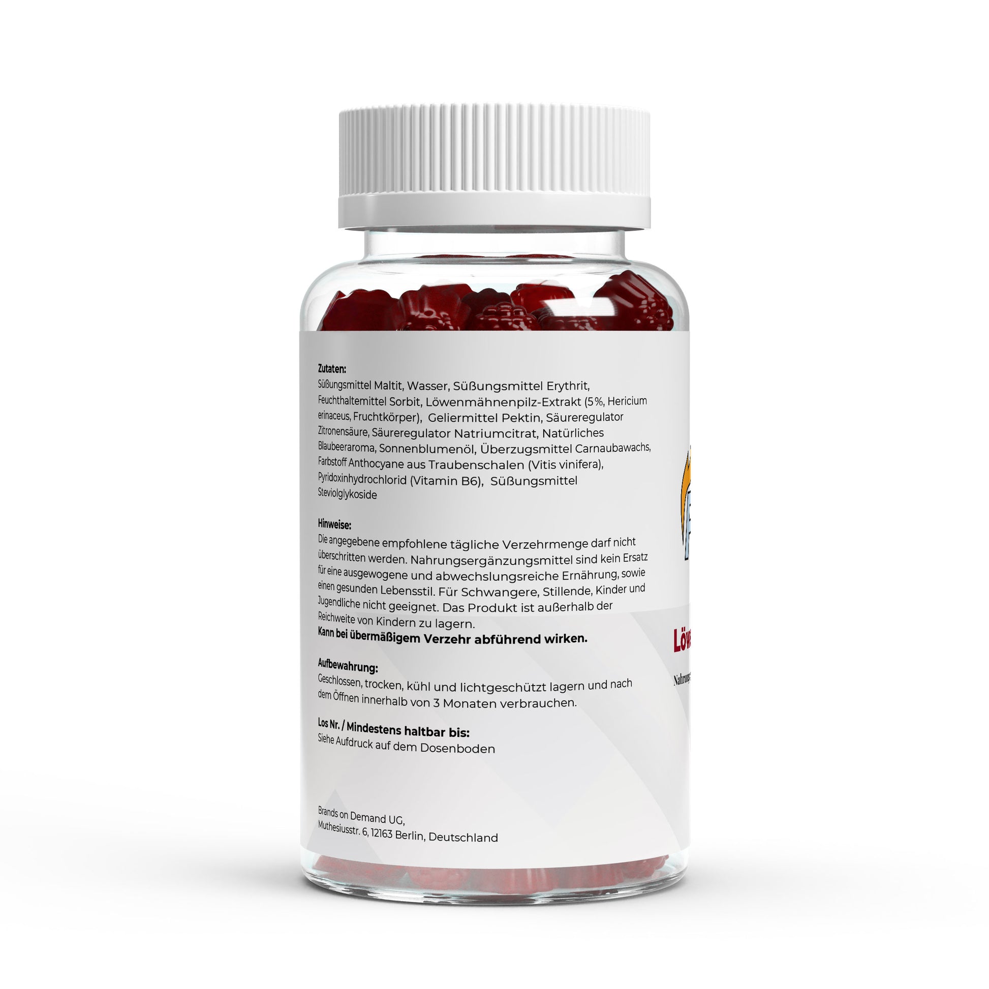 Firelax Löwenmähne Gummies Inhaltsstoffe Nährwerte Vitamin B6 Supplement