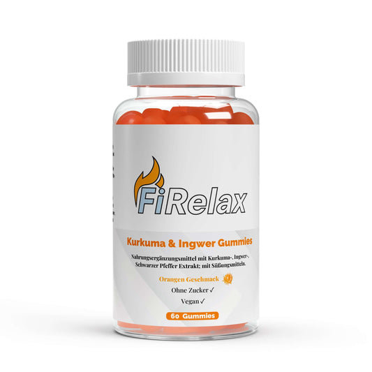 Firelax Kurkuma Ingwer Schwarzer Pfeffer Gummies 60 Stück Dose Supplement