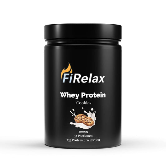 Firelax Premium Whey Protein Cookies Geschmack 1000g Beutel Eiweißpulver