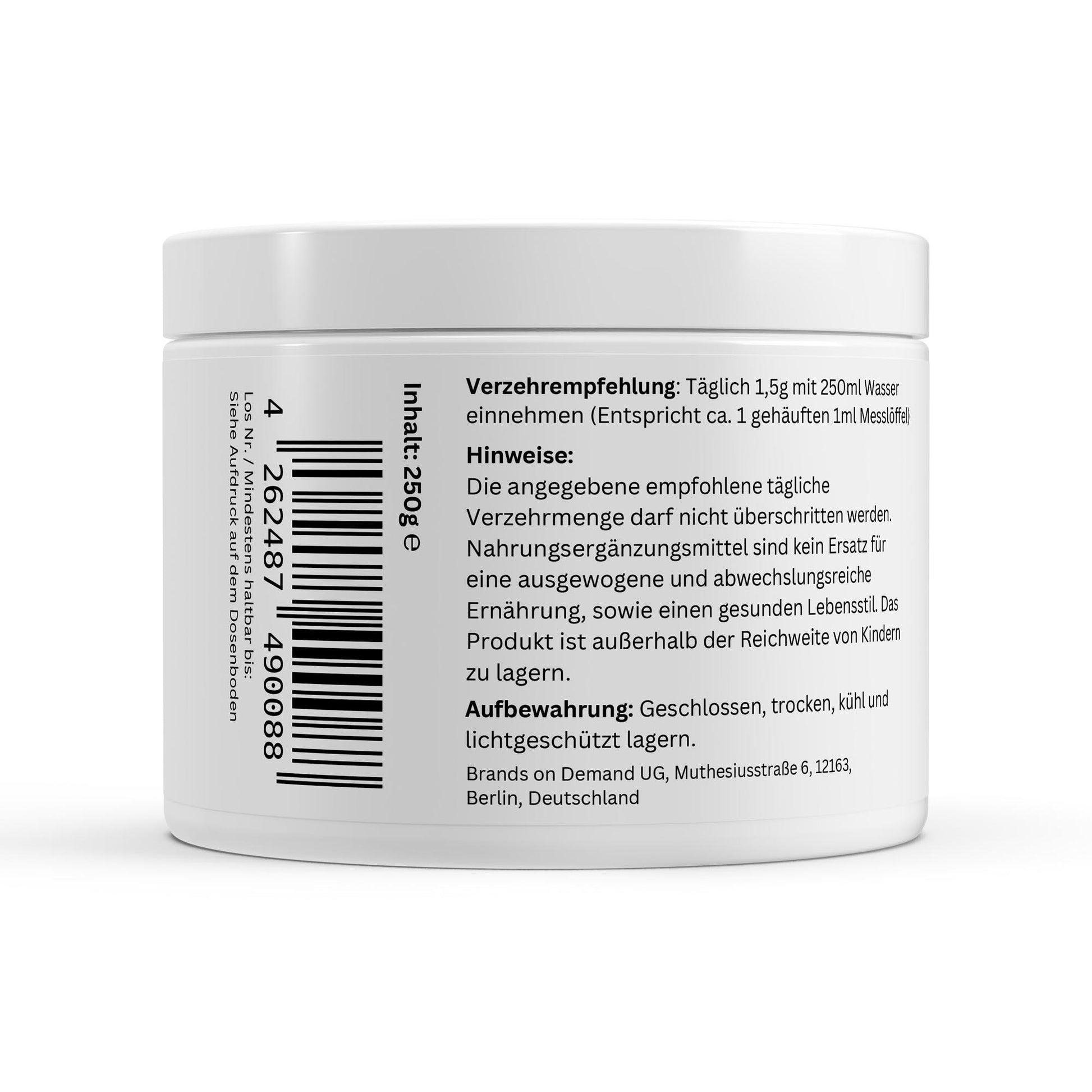 Firelax Sango Meeres Koralle Pulver Rückseite mit Barcode 250g Supplement