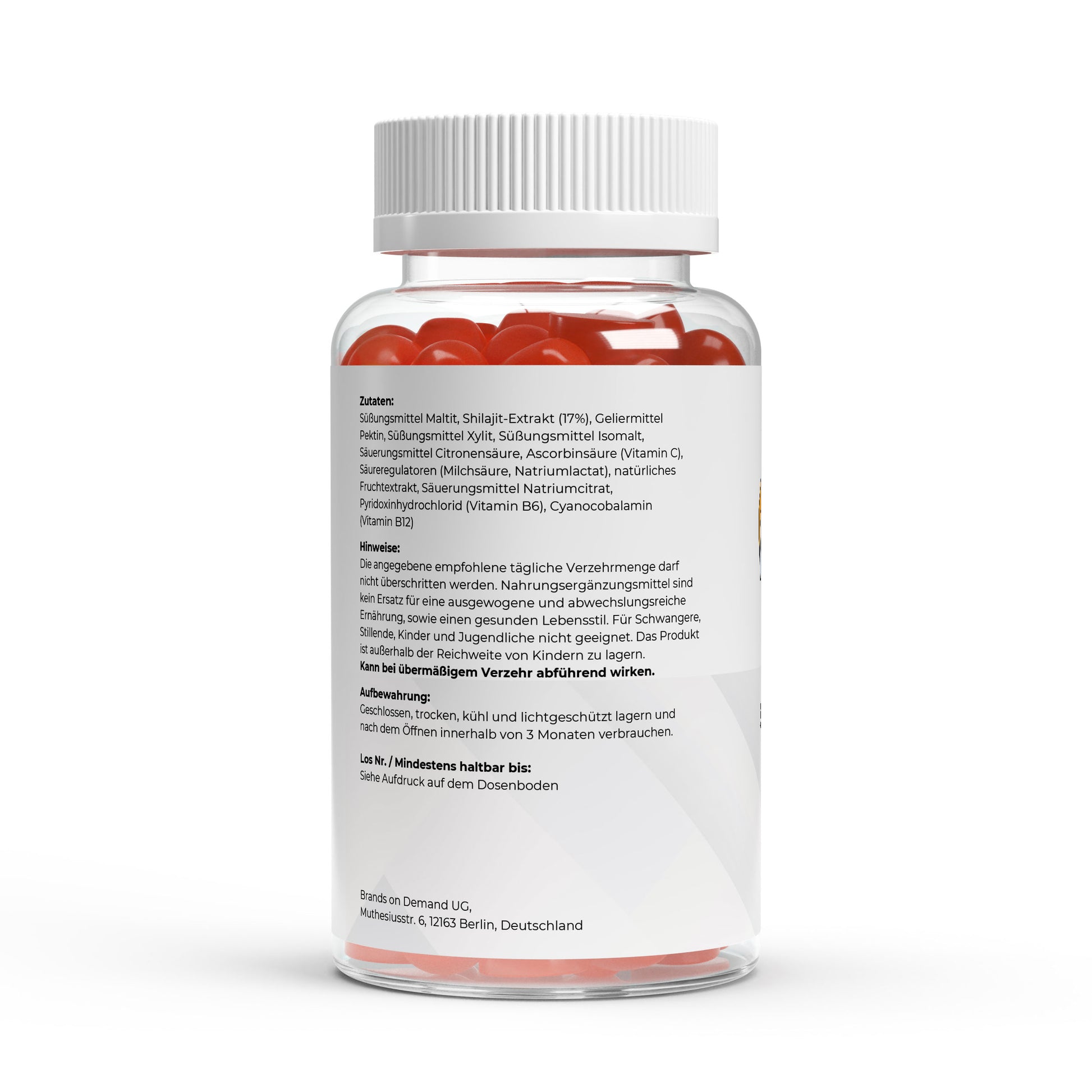Firelax Shilajit Gummies Inhaltsstoffe Nährwerte Vitamine C B6 B12 Supplement