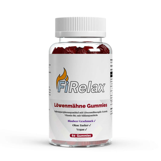 Firelax Löwenmähne Gummies mit Vitamin B6 60 Stück Dose Supplement