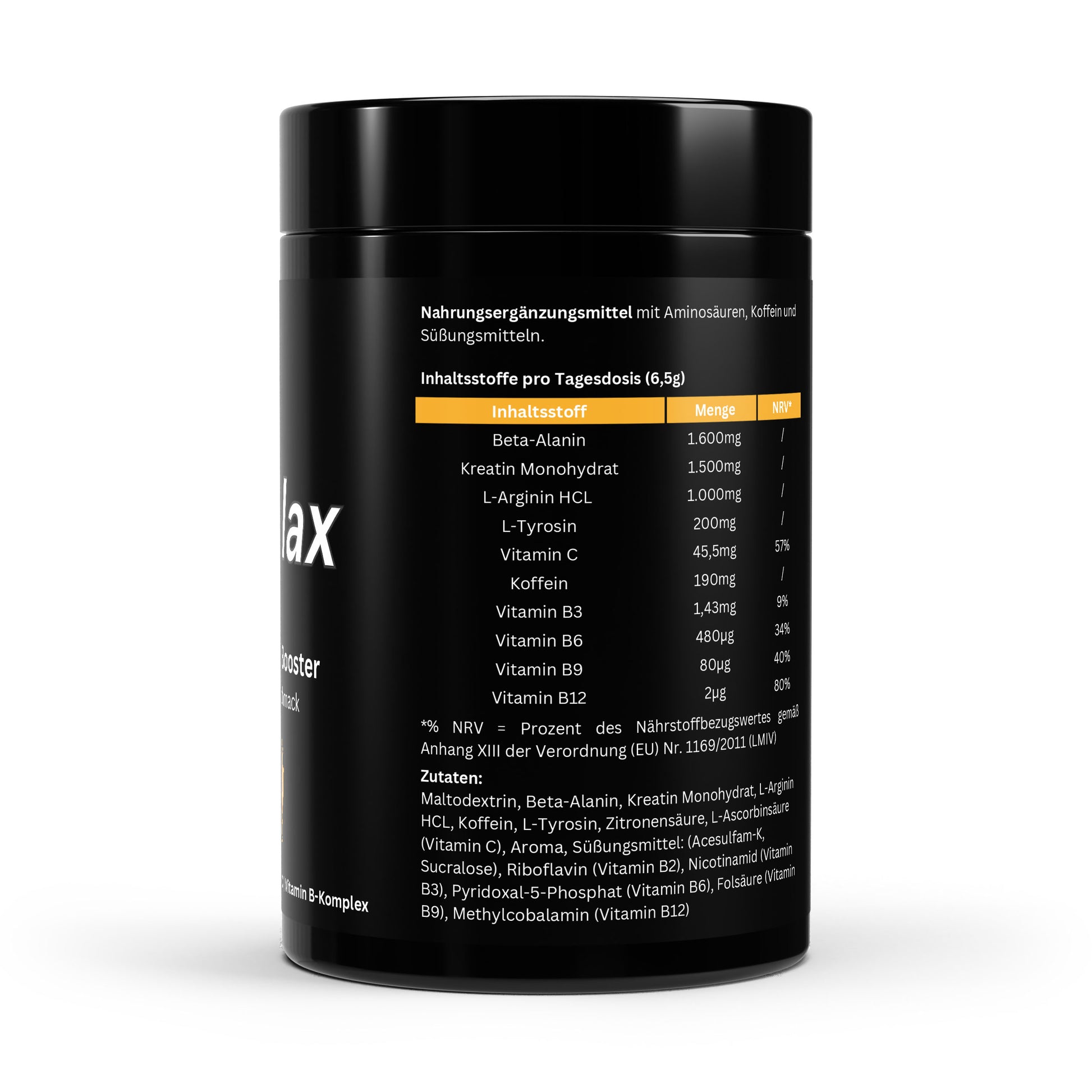 Firelax Pre Workout Booster Orange Inhaltsstoffe Nährwerte Supplement 520g