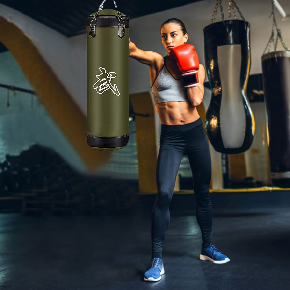 1 Set 60CM Heavy-Duty Hanging Boxing Sandbag(Black)-3