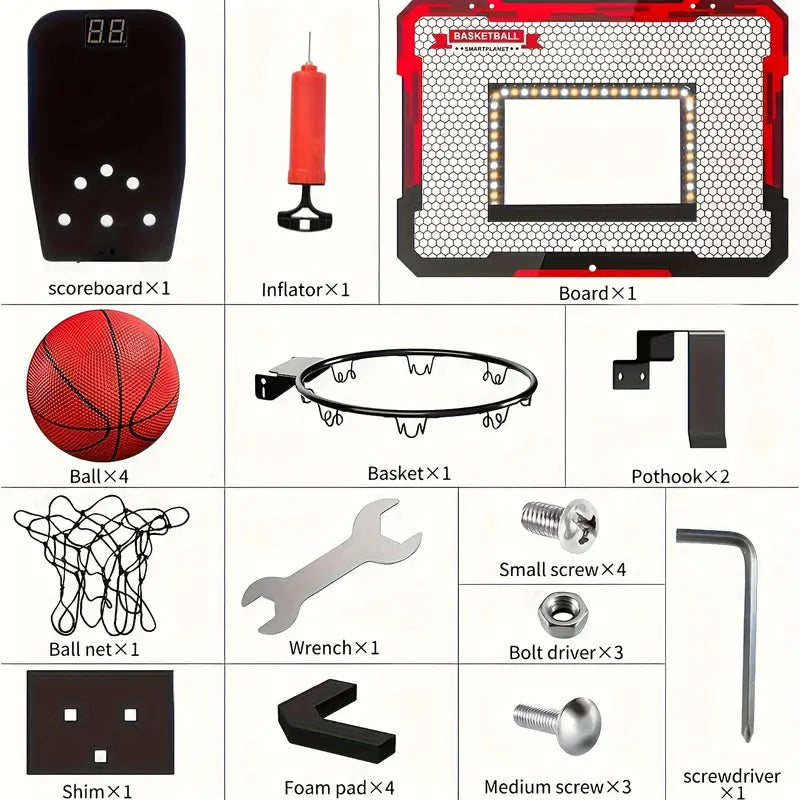 Glow Hoops: Interactive LED Basketball Hoop Set for Kids-1