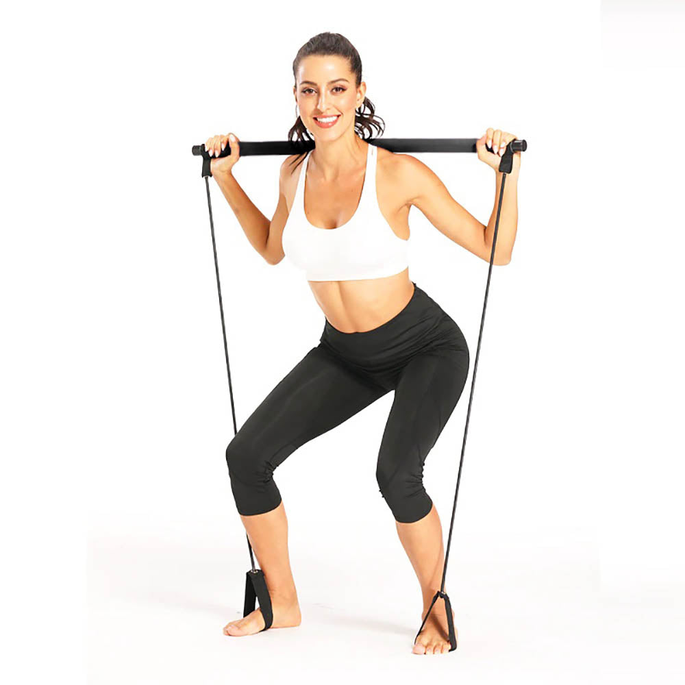 Fitness bar with rubber band-1
